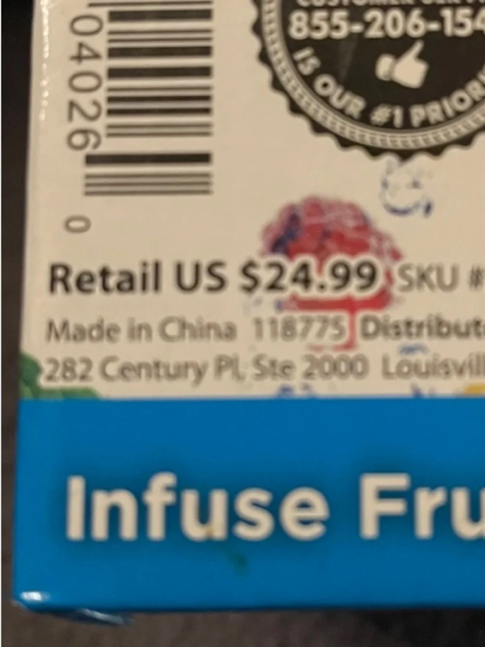 H2O Infusion Fruit-Infusing Pitcher - Clear with Mixed Berry Accent